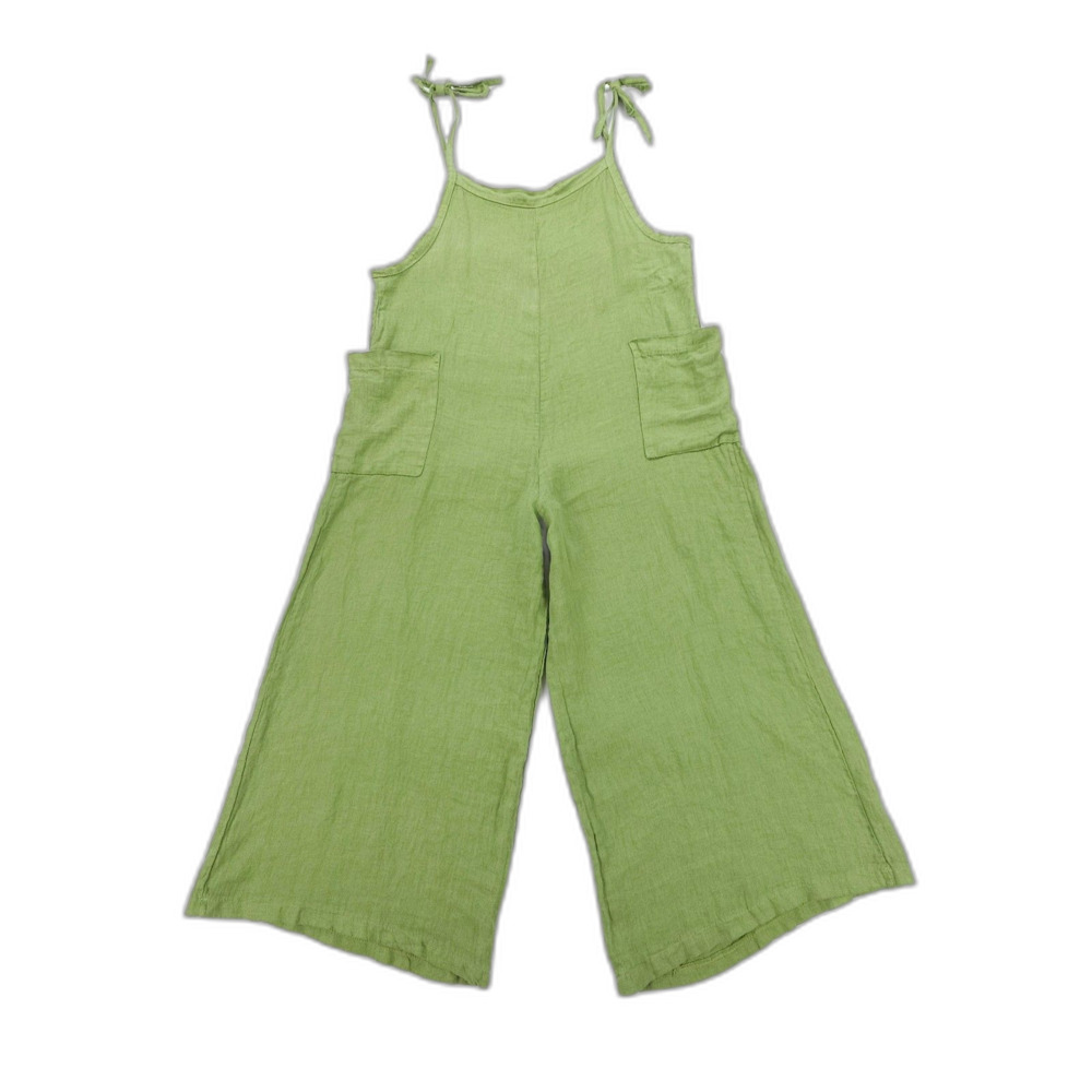 MEO MELI Wide Leg Linen Overall Jumpsuit Beachy Boho Hippie Cottagecore Artsy